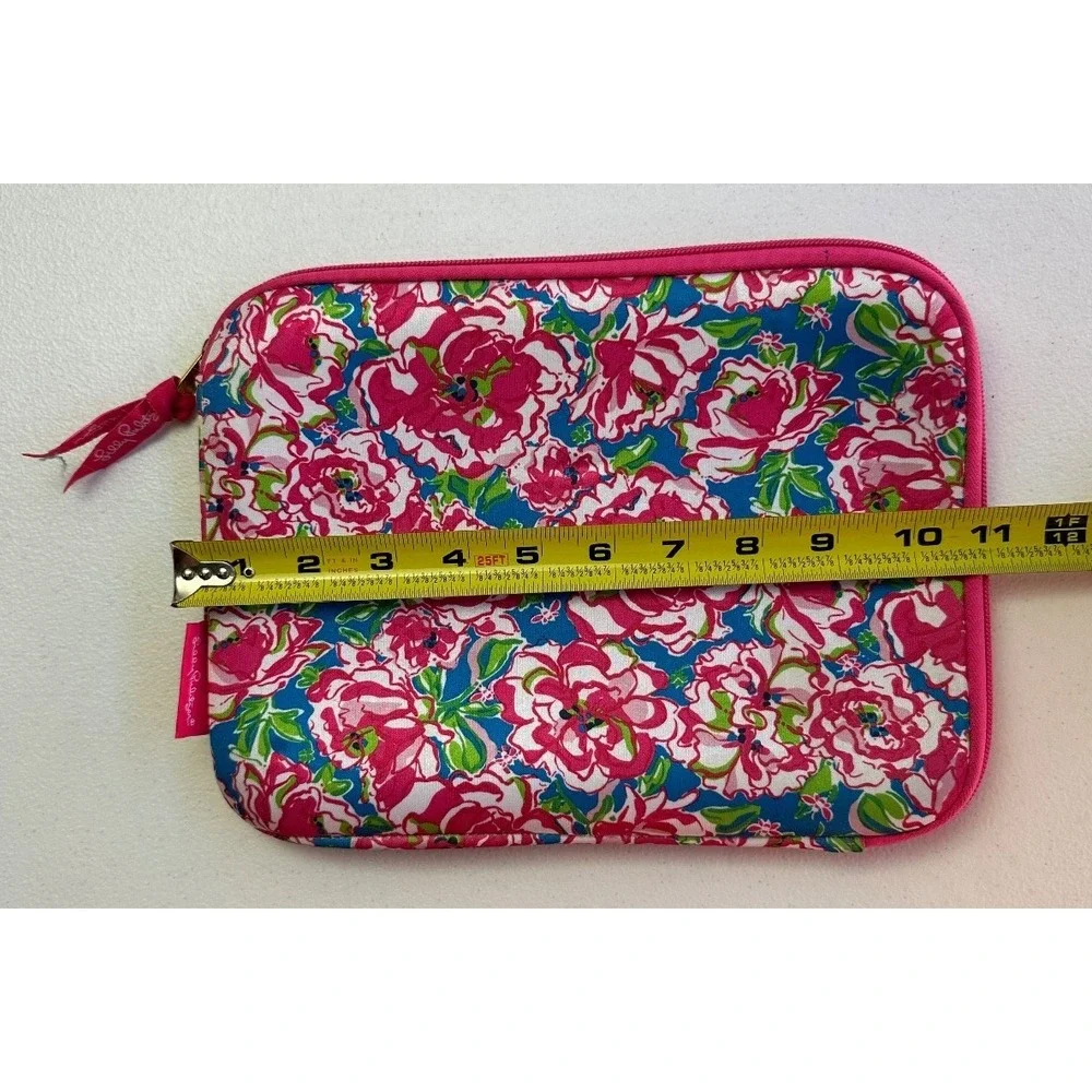 Lilly Pulitzer Neoprene Tech Sleeve Flamingo Print Padded Zip Case Resort Chic